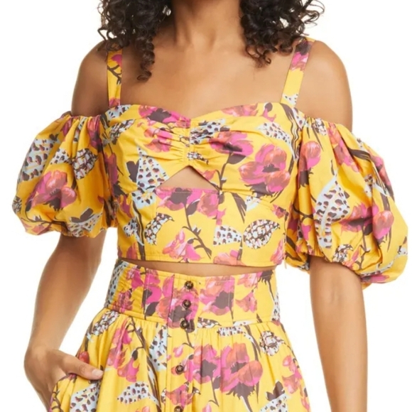 A.L.C. Melody Yellow Floral Top NEW - Picture 1 of 6